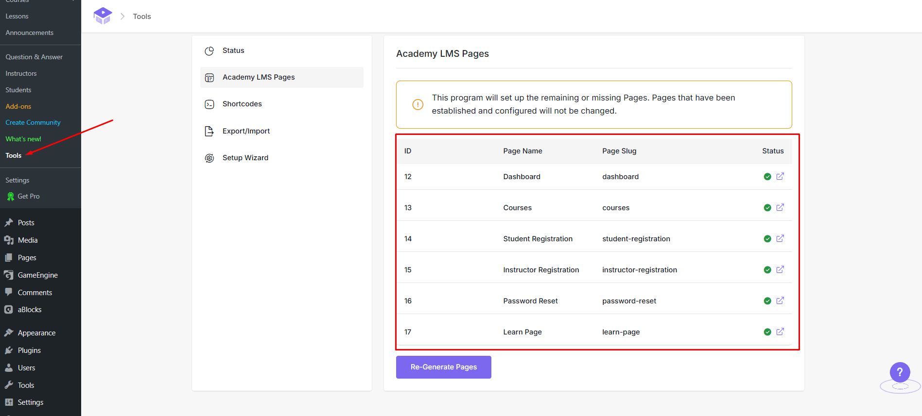 Academy LMS Core Pages Academy LMS Core Pages