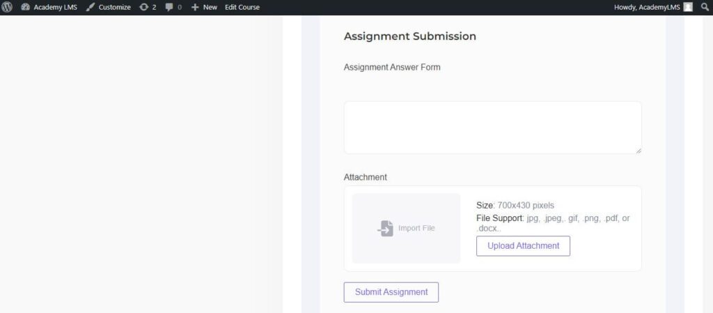 submit assignment
