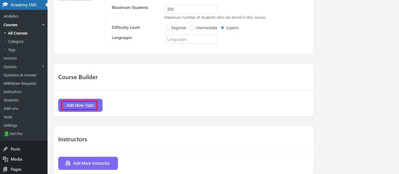 How to create course? - Academy LMS