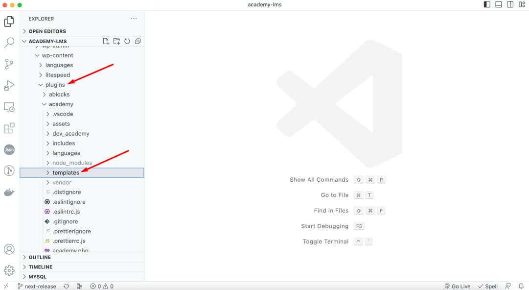 How to Override Academy Templates Files from Themes? Academy LMS