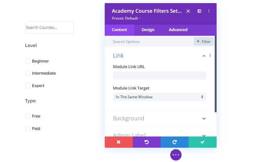 Academy Course Filter Module