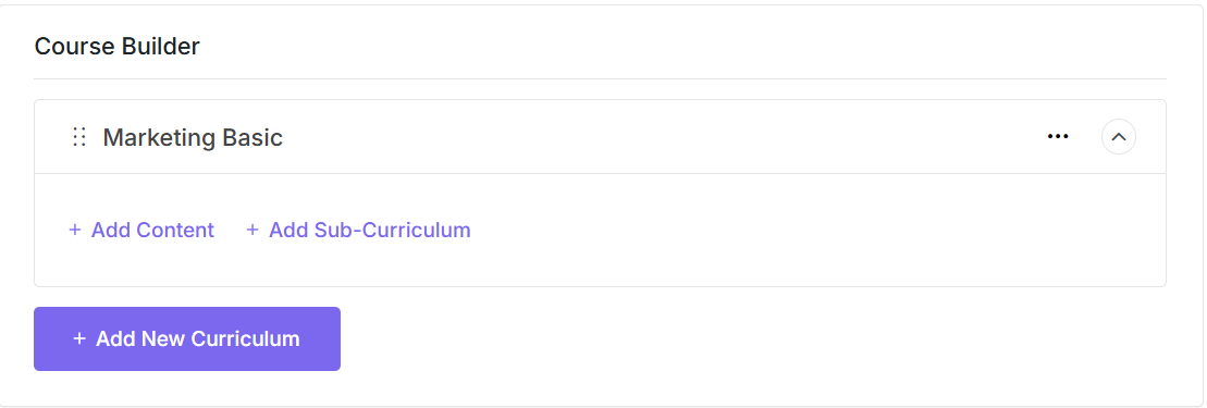 Add New Curriculum