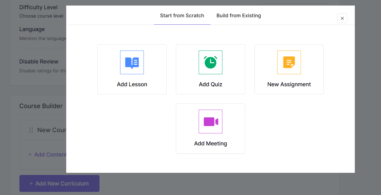 Create course curriculum with Course Builder
