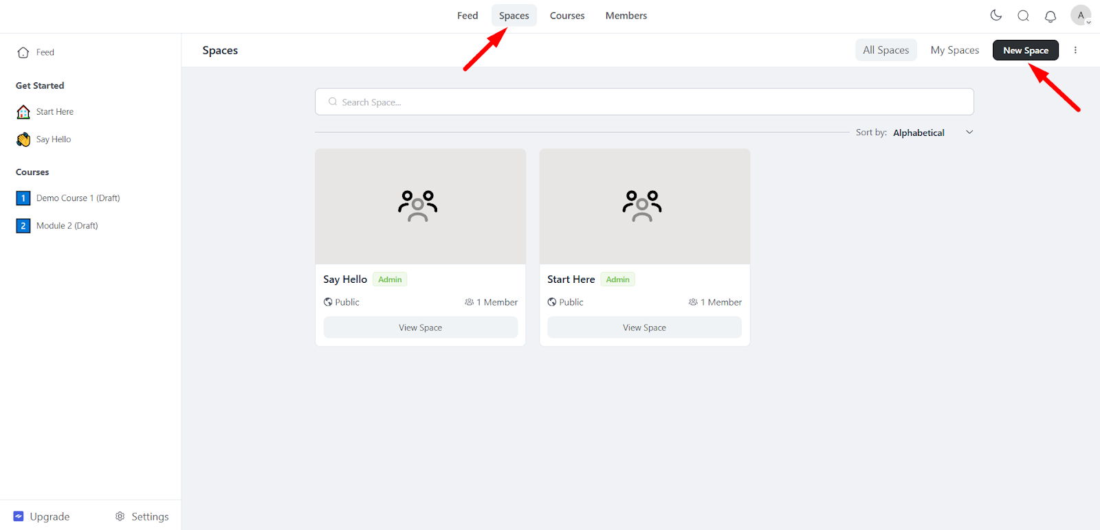 Creating Spaces in FluentCommunity