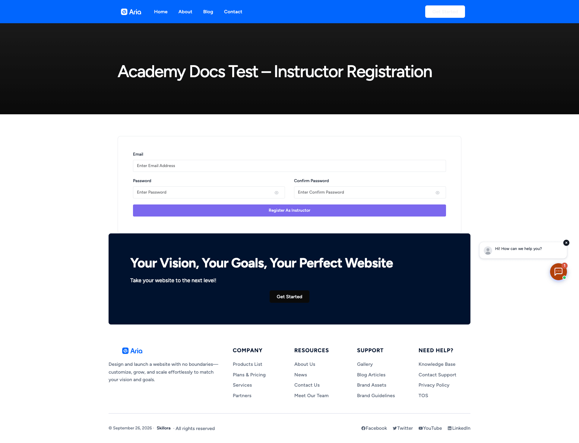 Academy Instructor Registration Form