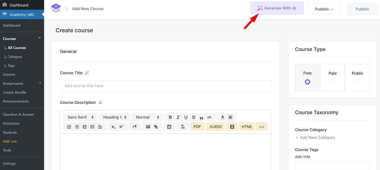 Academy LMS AI Studio in Action: AI-Powered Course Outline Creation