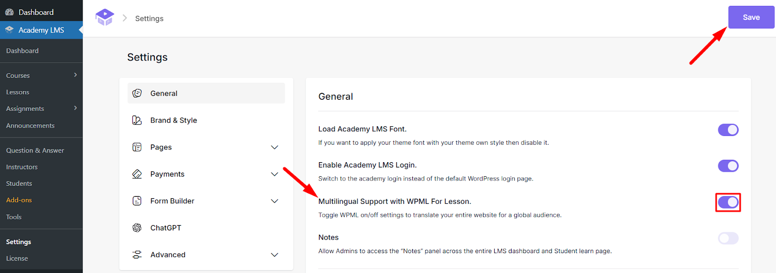 Multilingual Support with WPML For Lesson