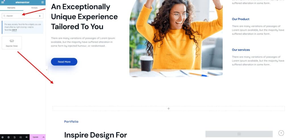 Depicter widget
