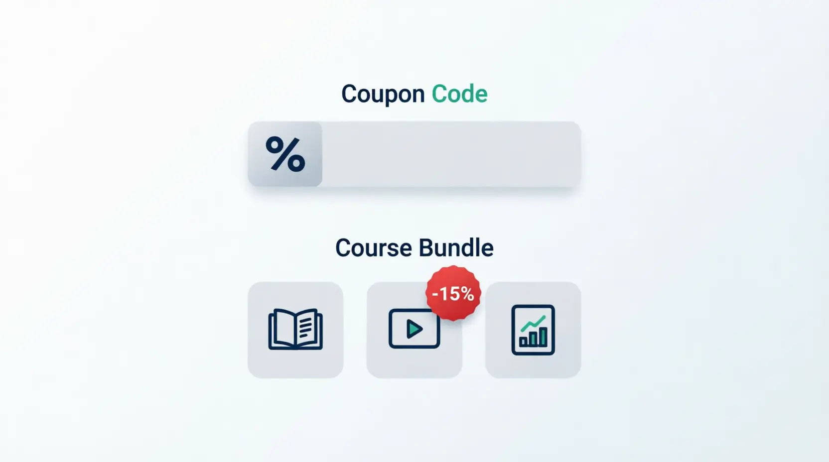 Coupon and course bundle discount options in Academy LMS