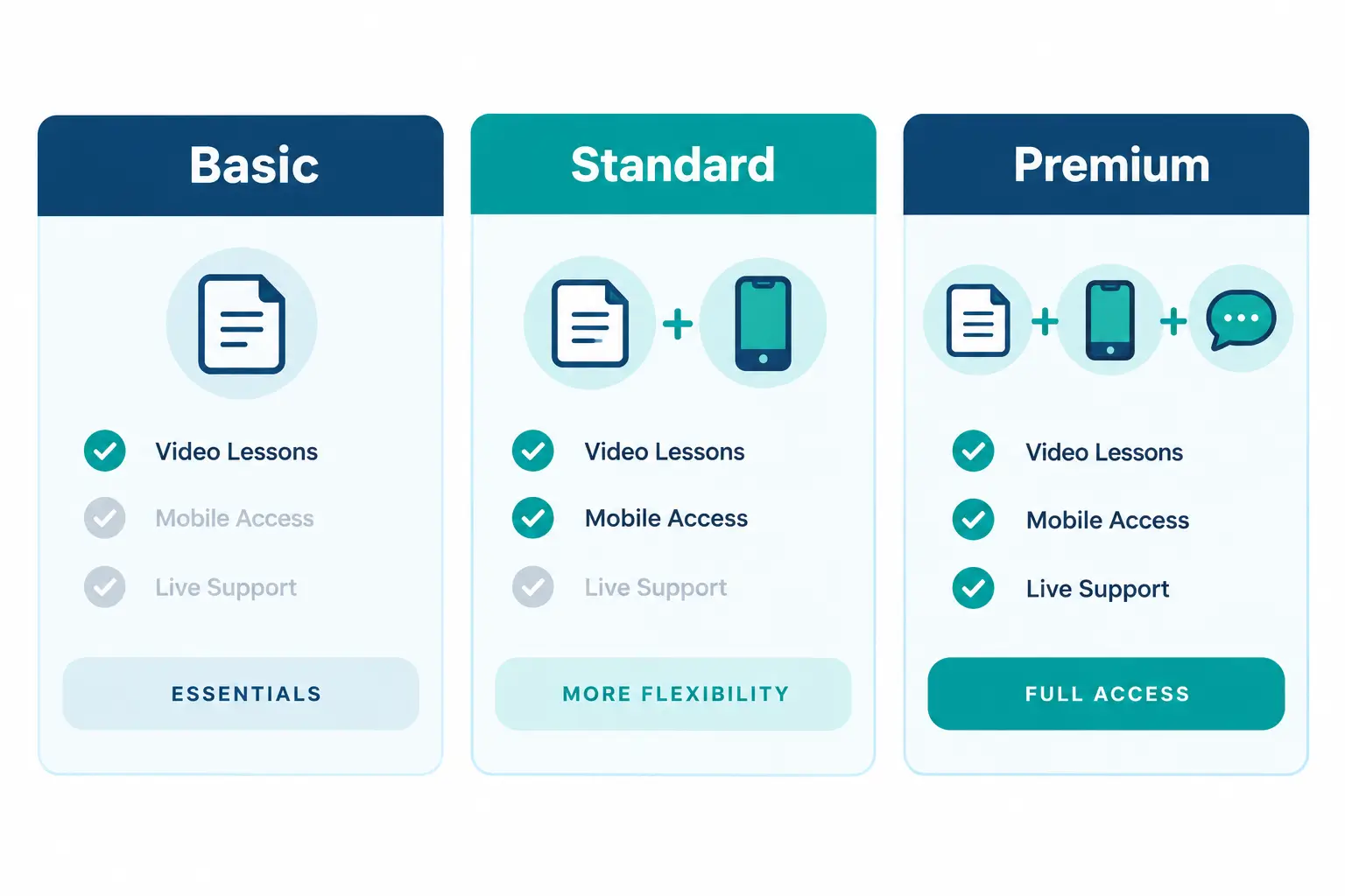 Three-tier pricing structure for an online personal training business Three-tier pricing structure for an online personal training business