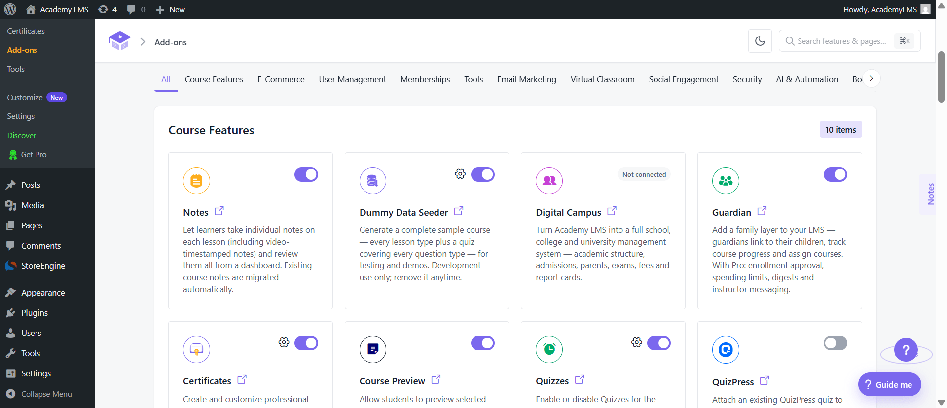 Academy LMS Addons