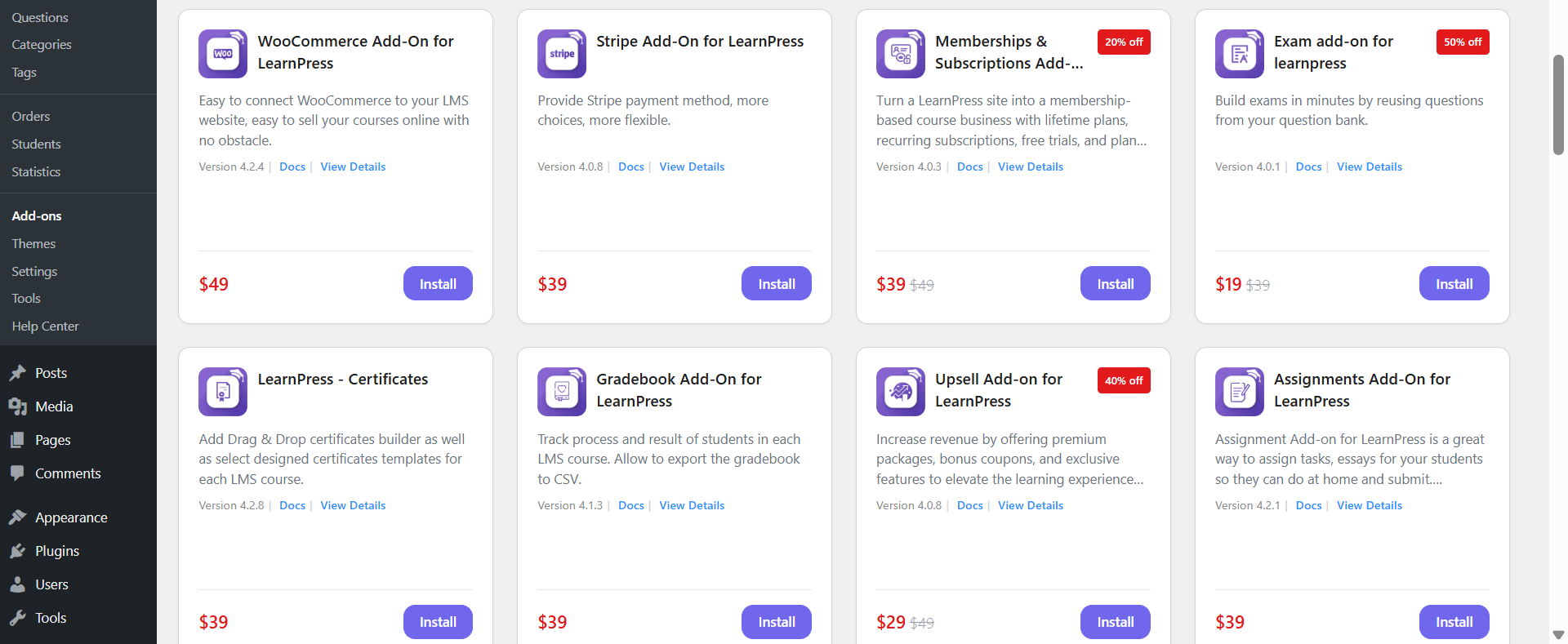 LearnPress Addons