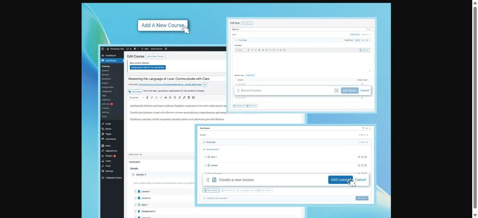 LearnPress Course Editor