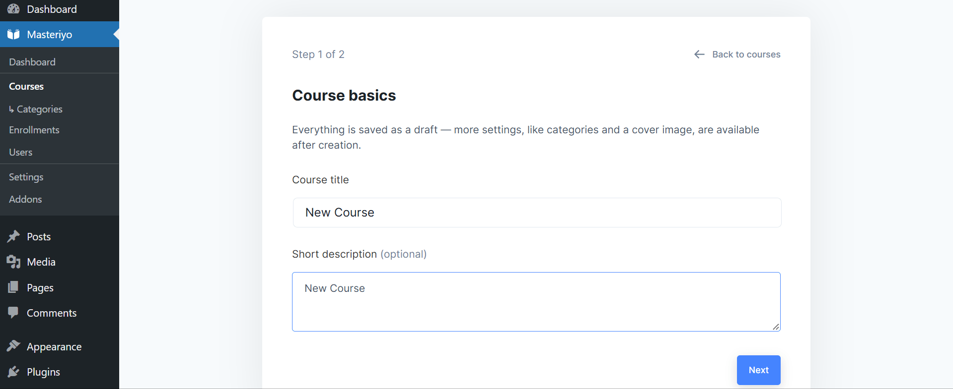 Masteriyo Course Editor