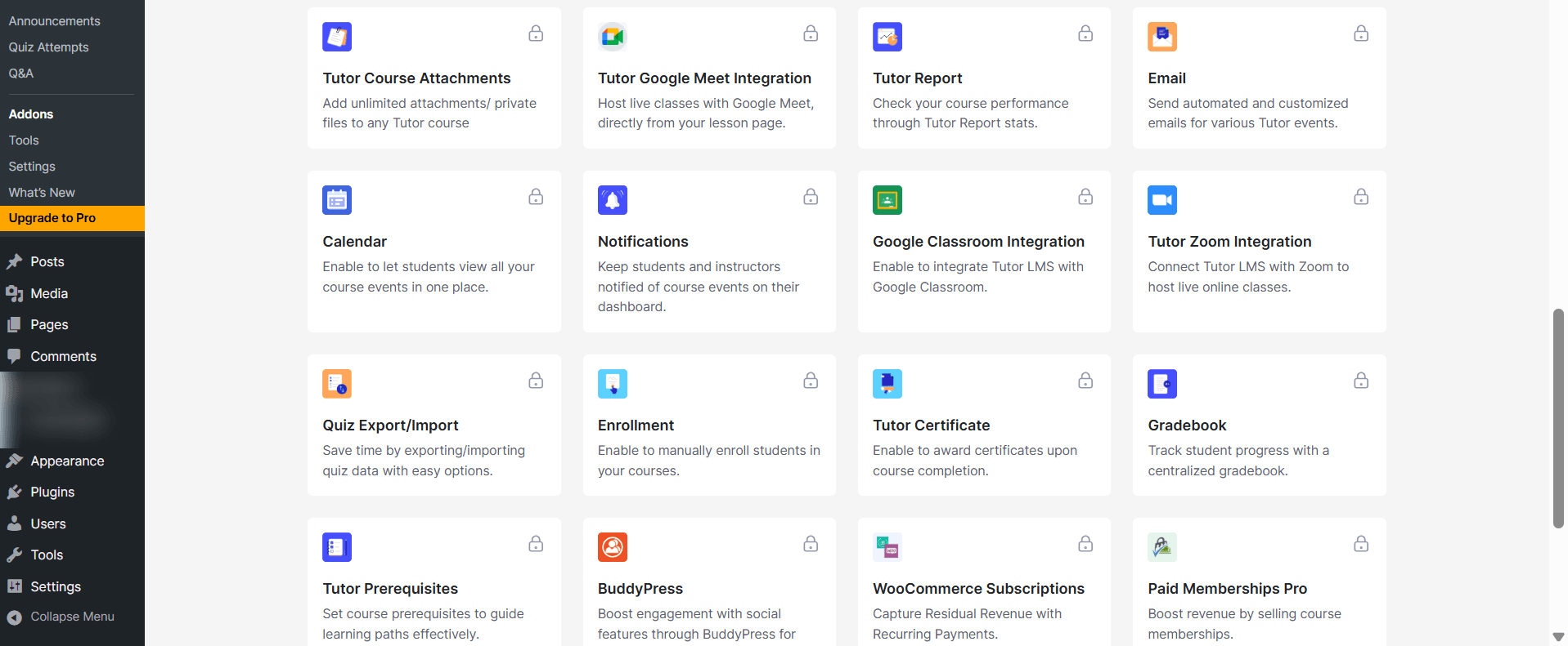 Tutor LMS Addons