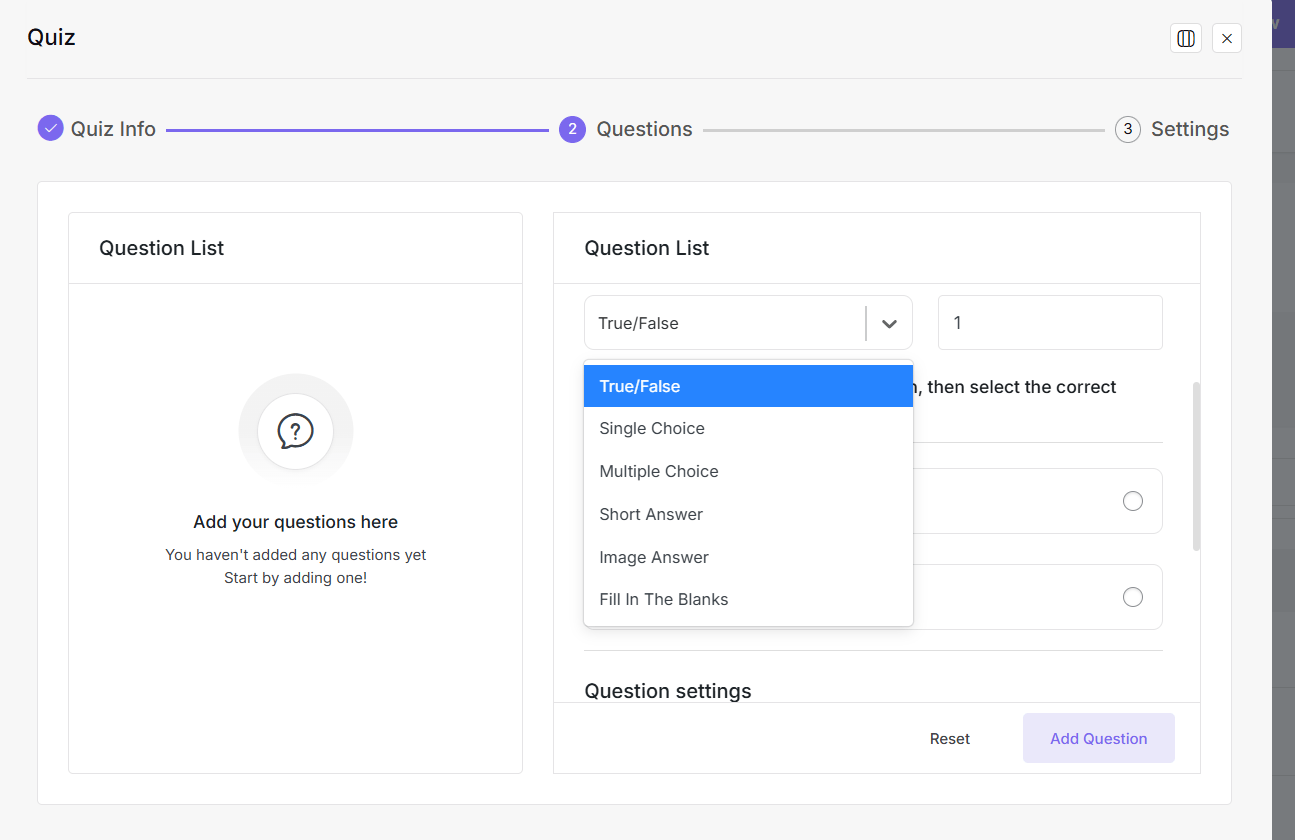 Build Quizzes