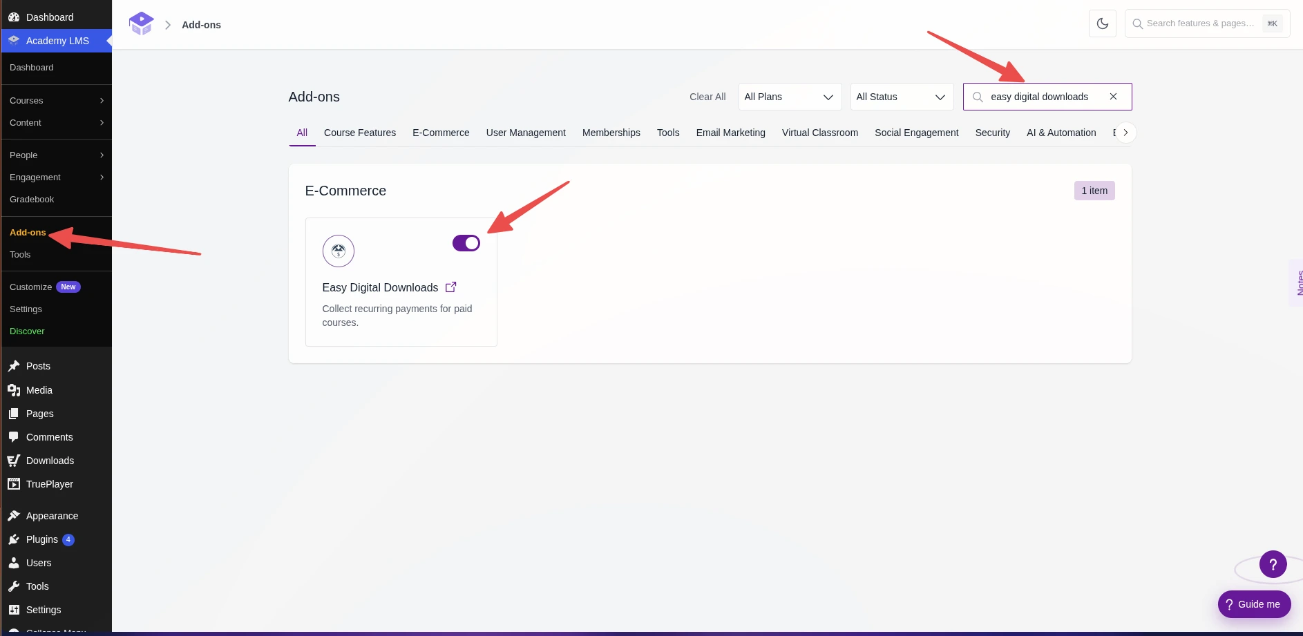 Activate Easy Digital Downloads