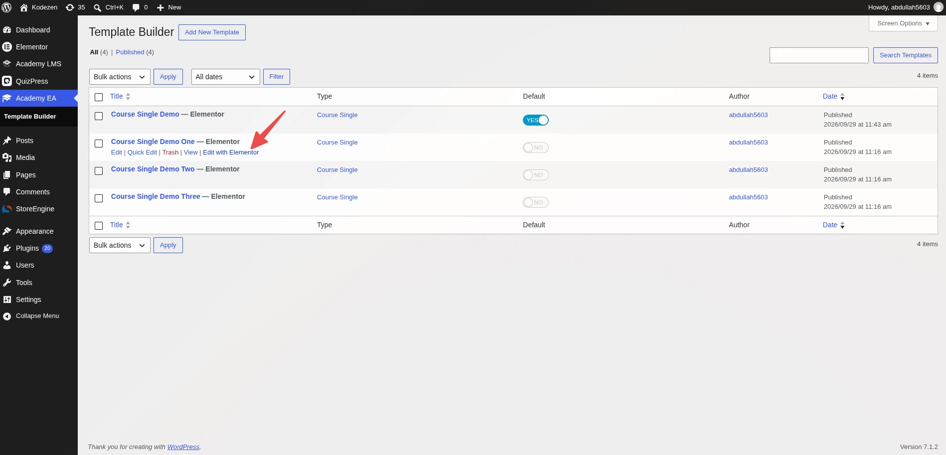 Click on edit with elementor