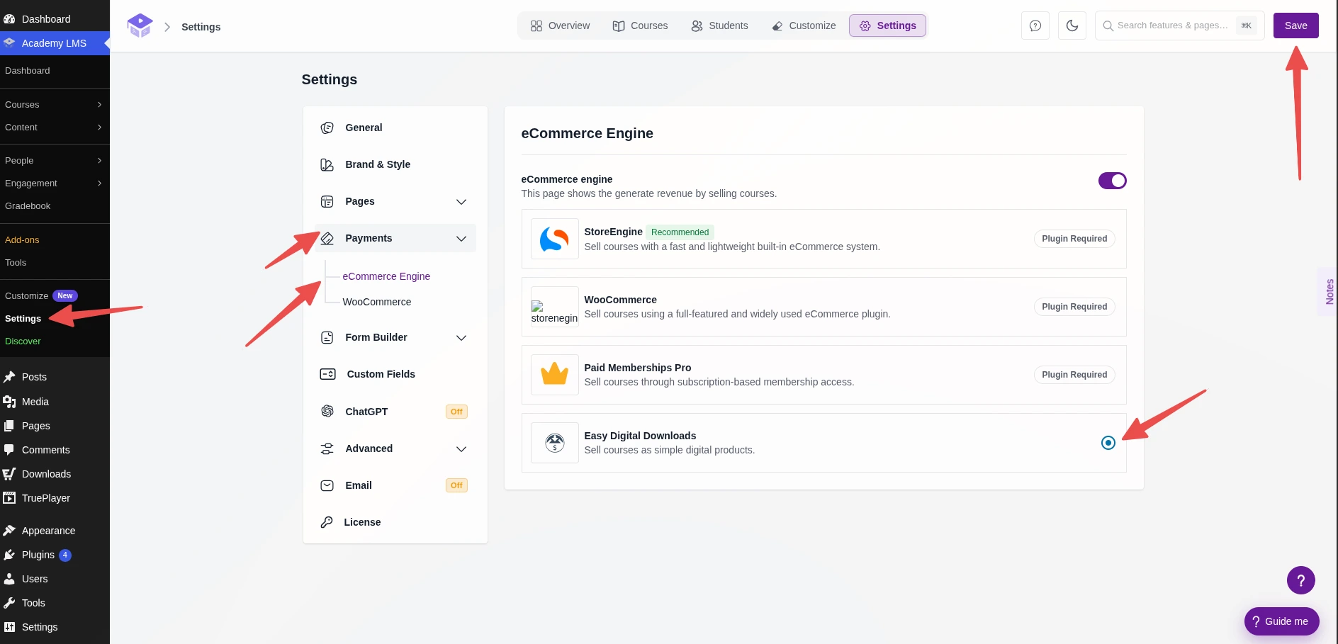 Ecommerce engine selection