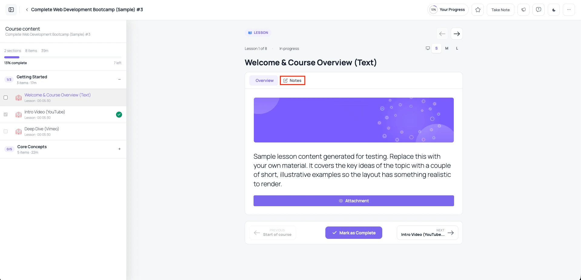 Course content