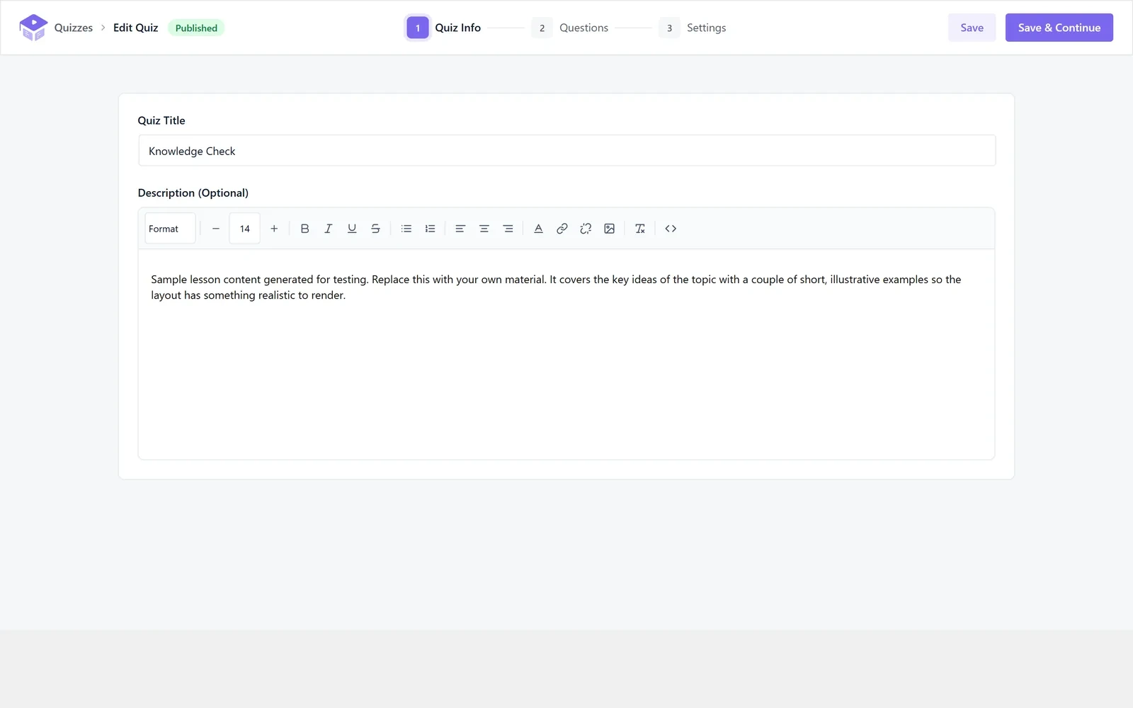  Quiz Editor