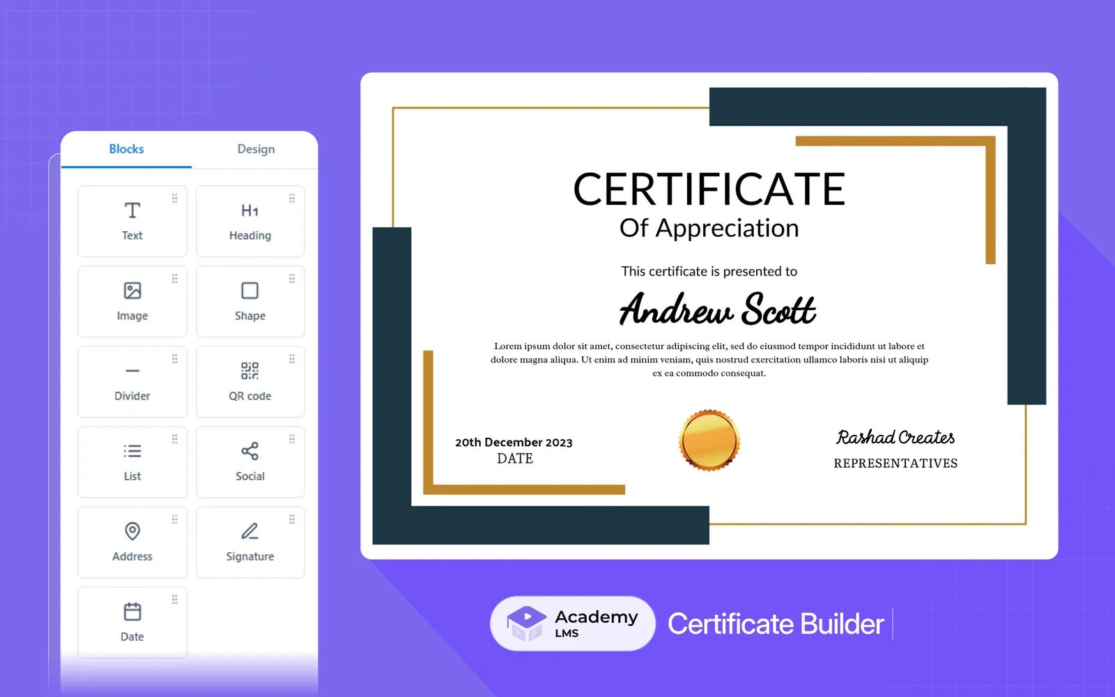 Academy LMS Certificates