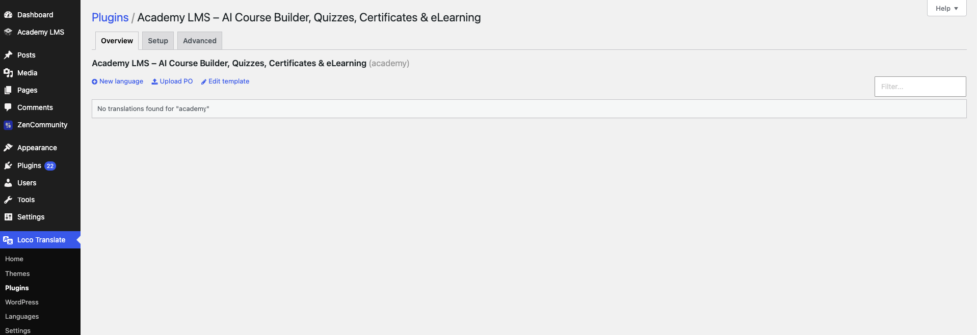 start a translation ffor academy