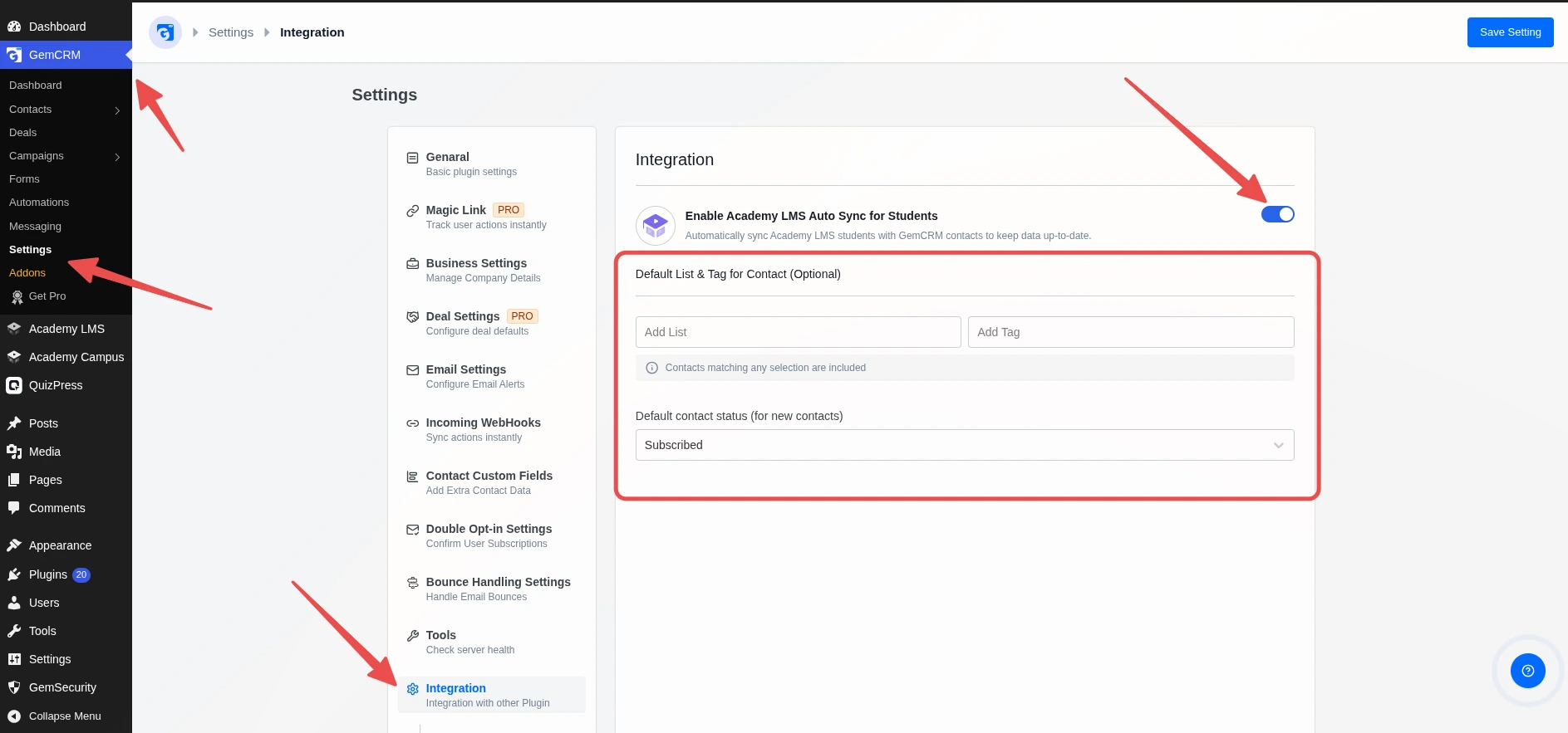 Open the Academy LMS integration