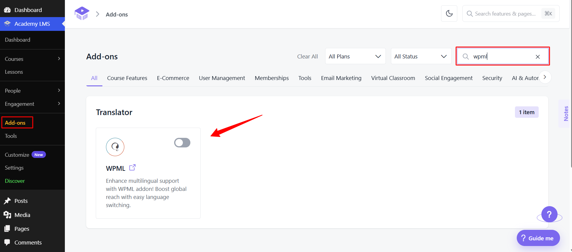 WPML Integration addon
