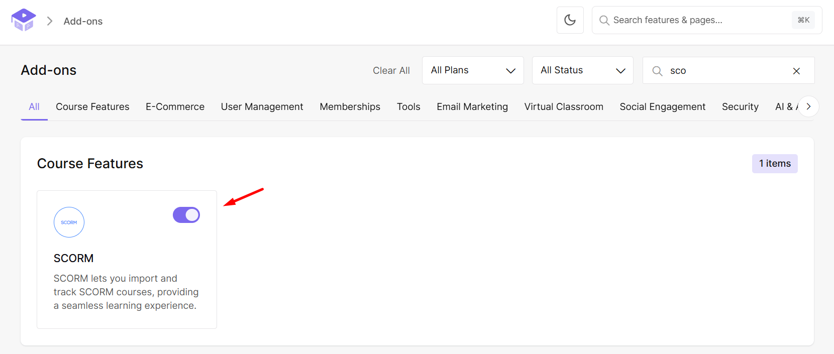 SCORM Addon