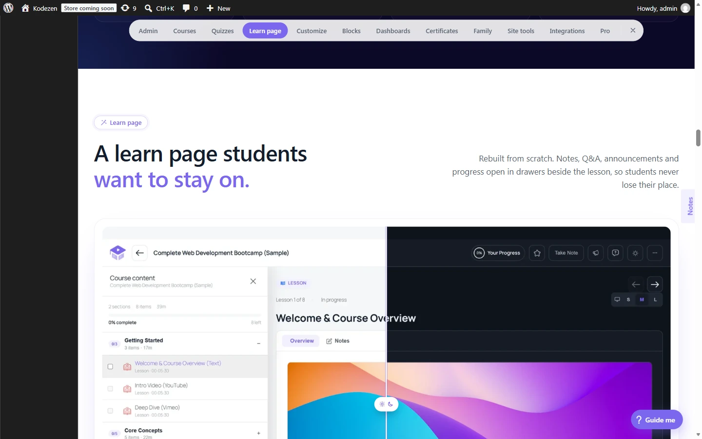 Learn Page