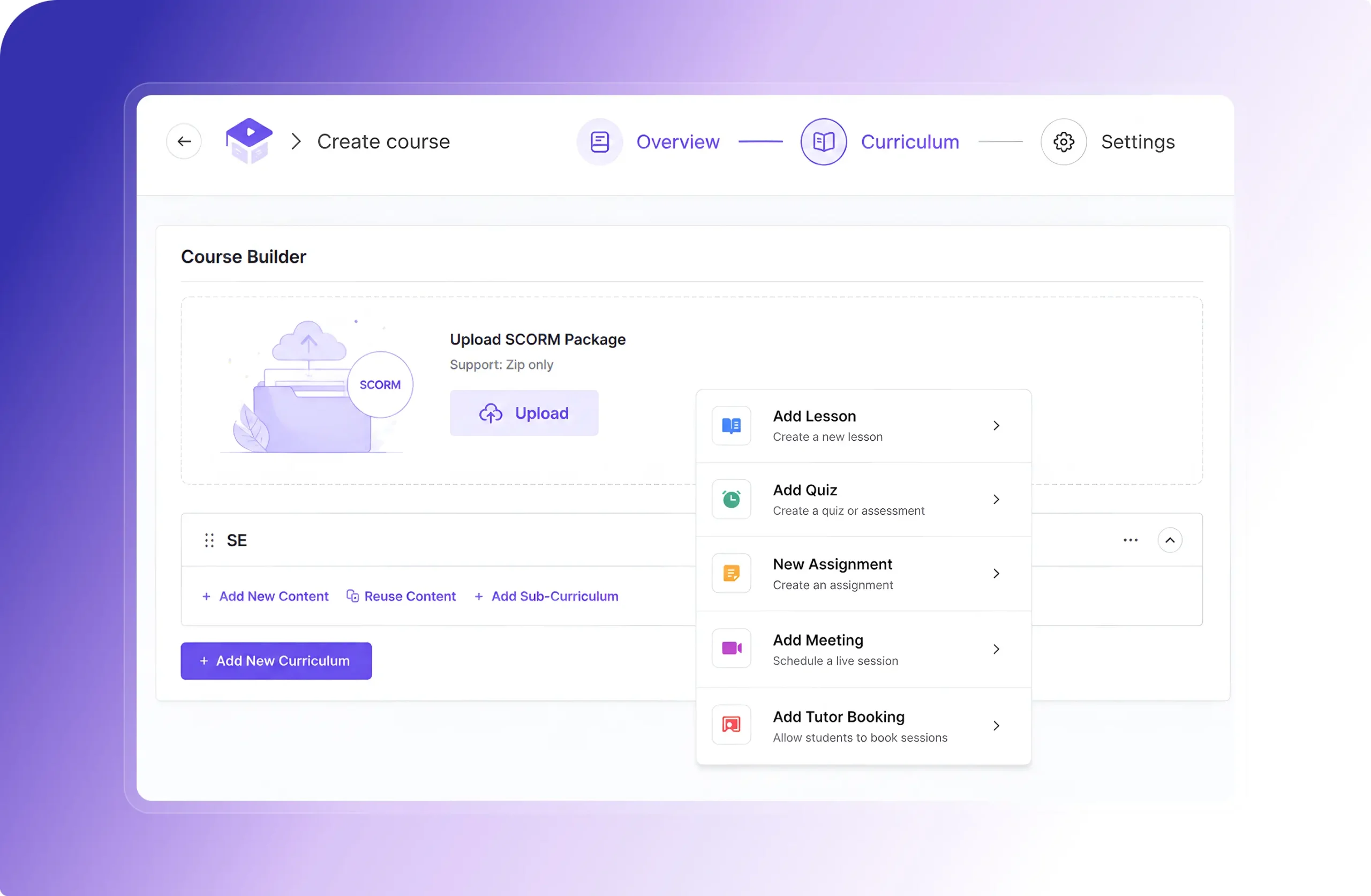 Courses Builder.