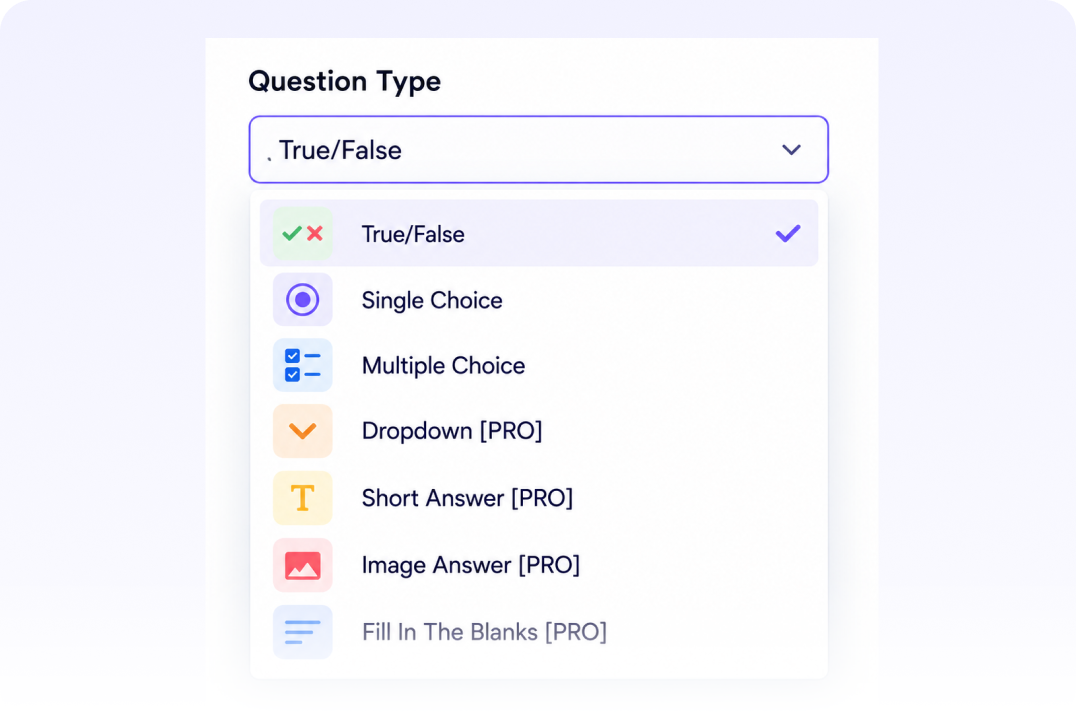 Interactive Quiz Types