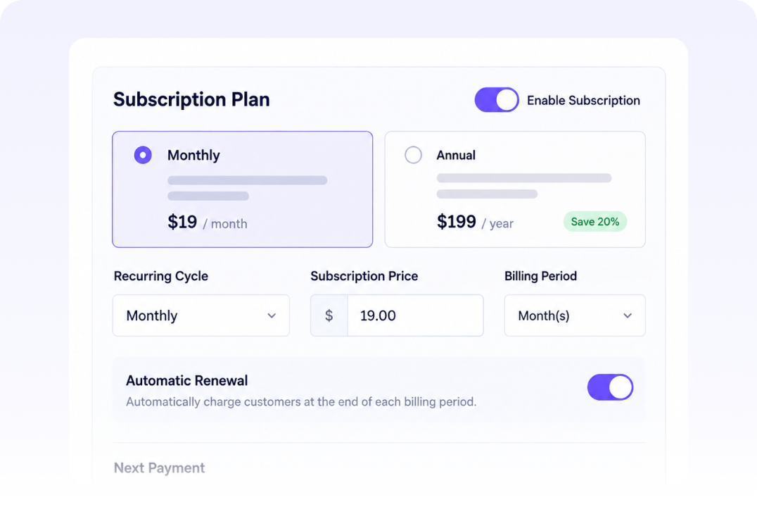 Recurring Subscriptions
