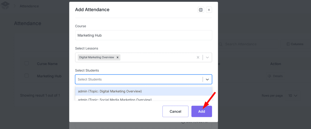 Add attendance by hand