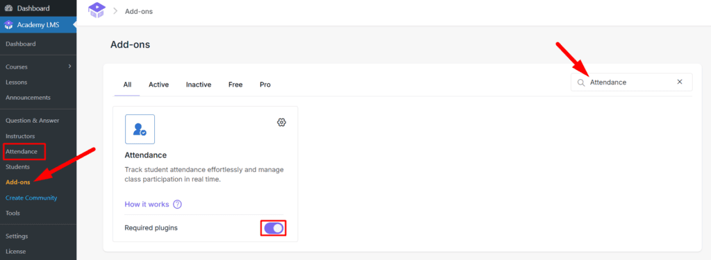 Attendance add-on