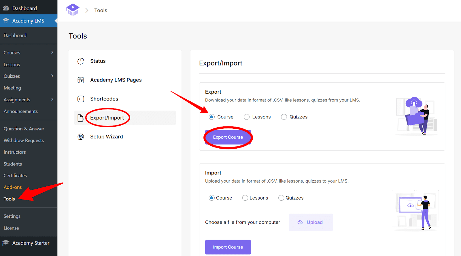 Course export