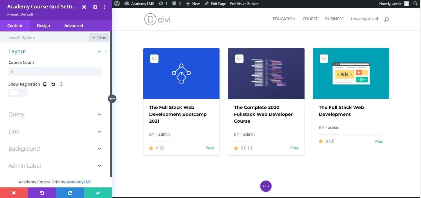 Course Grid module