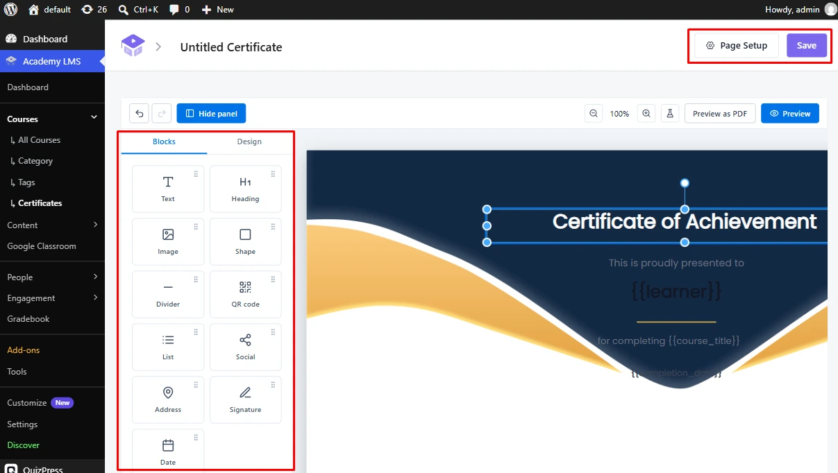 Create or Edit Certificates
