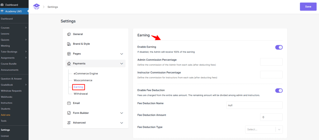 Enable Earning
