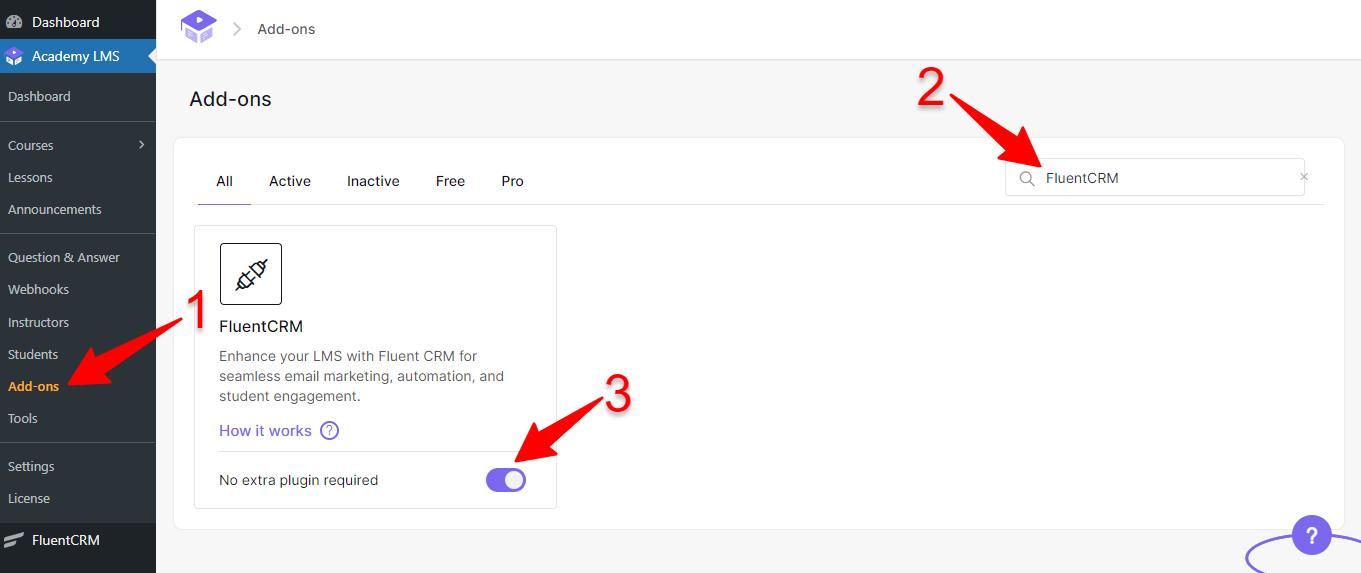 FluentCRM add-on