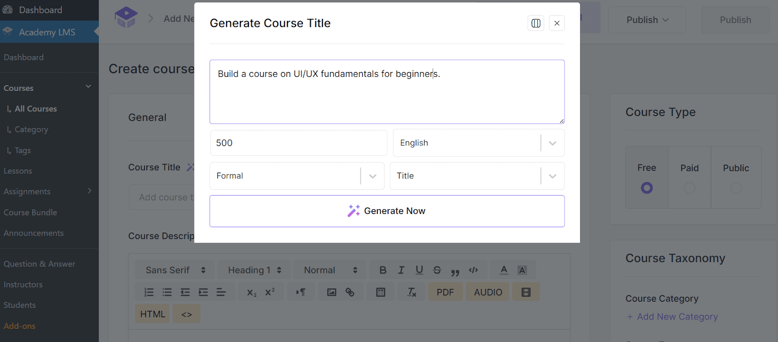Generate a course title