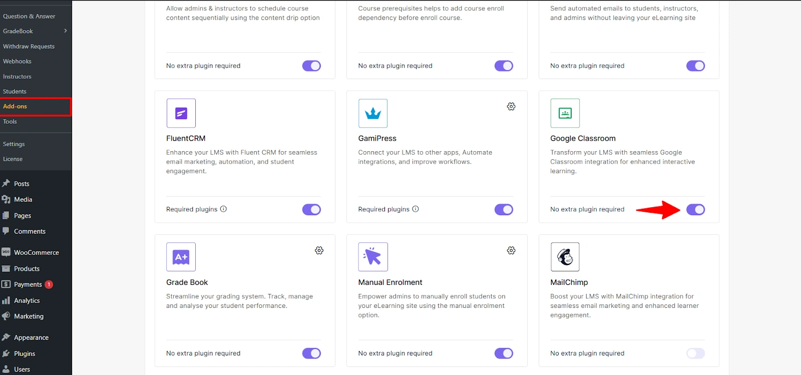 Google Classroom add-on