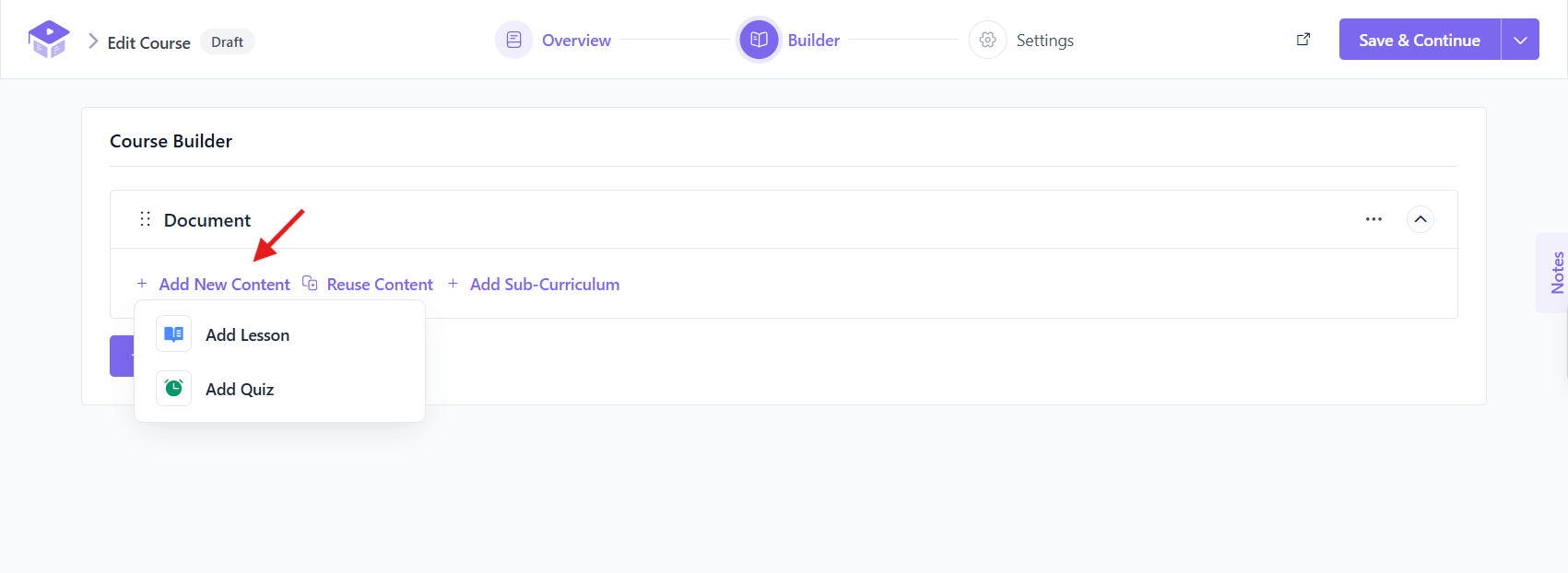 Builder Add Lesson 