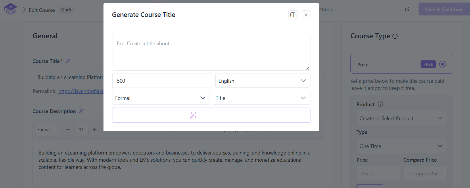 Use AI in the Course Builder
