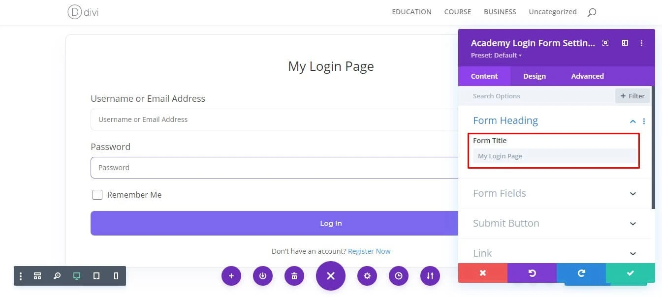 Login Form module