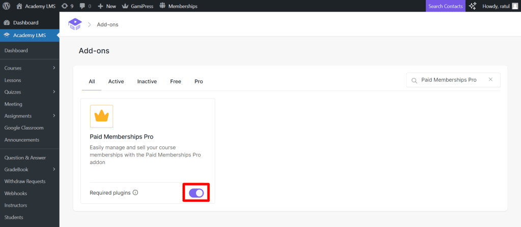Paid Memberships Pro add-on