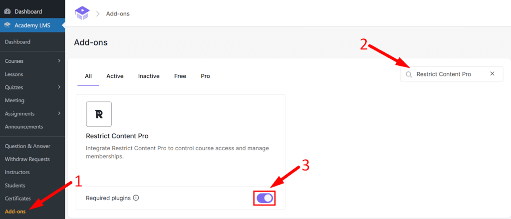 Restrict Content Pro add-on