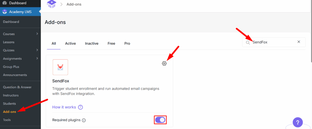 SendFox add-on