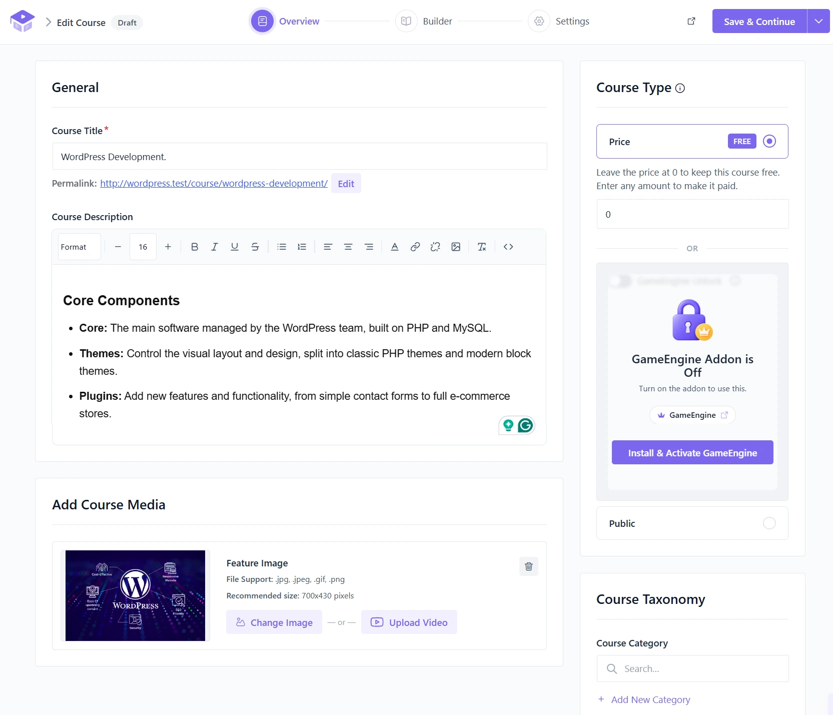 Create a Course in Academy LMS